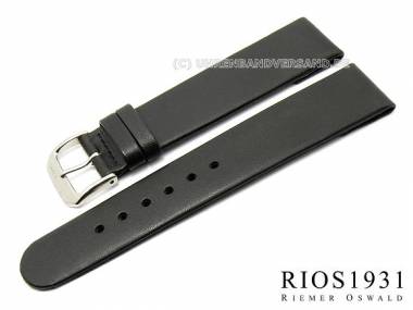 Uhrarmband -Diplomat Clip- XS 16mm fester Steg schwarz glatt echt Leder RIOS (Schlie�enansto� 14 mm) - Bild vergr��ern 