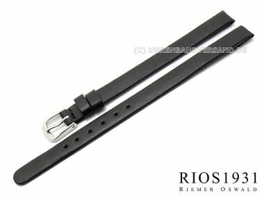 Uhrarmband -Diplomat Clip- 06mm fester Steg schwarz glatt echt Leder von RIOS (Schlie�enansto� 6 mm) - Bild vergr��ern 