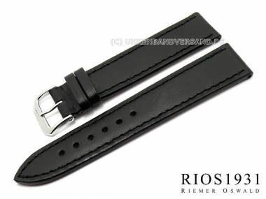 Uhrenarmband -Samara- 20mm schwarz echt Juchtenleder glatt abgen�ht von RIOS (Schlie�enansto� 18 mm) - Bild vergr��ern 