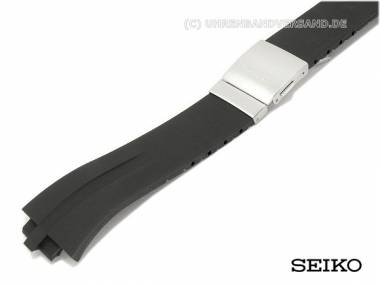Ersatzband SEIKO 16mm Silikon schwarz glatt mit Faltschlie�e f�r SNL003P2 etc. - Bild vergr��ern 