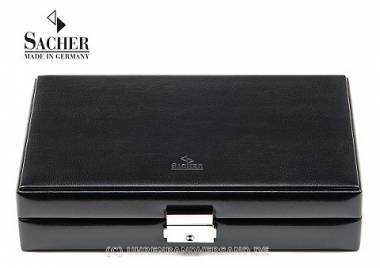 Taschenuhrenetui -New Classic- echt Leder schwarz f�r bis zu 6 Uhren von Sacher - Made in Germany - Bild vergr��ern 