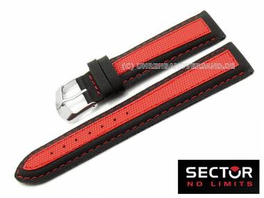 Uhrenarmband SECTOR Expander 19mm Synthetik schwarz/rot f�r R3251910035 (Schlie�enansto� 18 mm) - Bild vergr��ern 