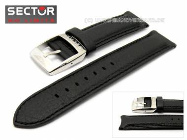 Ersatzuhrenband SECTOR 20mm Leder/Kunststoff schwarz f�r R3251945125 - Bild vergr��ern 
