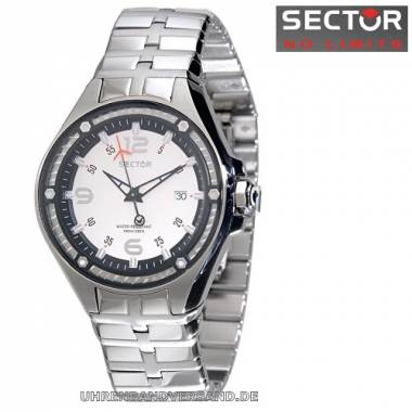 1a Angebot: Chronograph Edelstahl Ziffernblatt wei� Edelstahlband von Sector (*SC*HU*) - Bild vergr��ern 
