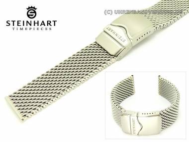 Uhrenarmband STEINHART Edelstahl 22mm KURZ Milanaise teilweise poliert robust - Bild vergr��ern 