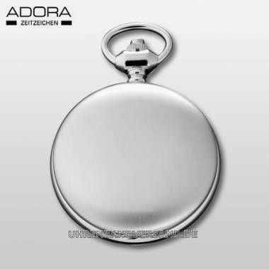 Savonette-Taschenuhr Edelstahl silberfarben Ziffernblatt wei� r�mische Indexe von Adora (*AD*TU*) - Bild vergr��ern 