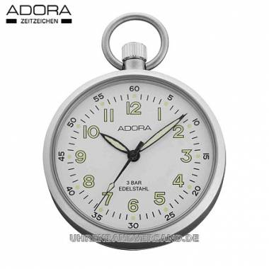 Taschenuhr Edelstahl matt arabische Ziffern von Adora (*AD*TU*) - Bild vergr��ern 