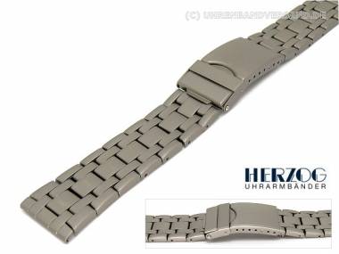 Uhrenarmband Titan 20mm Massiv-Optik elegant-schlicht Faltschlie�e von Herzog - Bild vergr��ern 