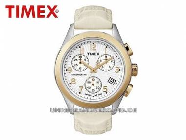 Damenuhr Chronograph -T Series- sportlich Ziffernblatt cremefarben von TIMEX (*TM*DU*) - Bild vergr��ern 