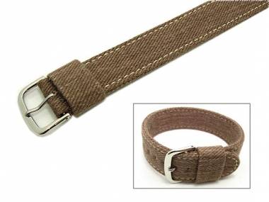 Uhrenarmband 20mm braun -Jeans- Durchzugsband wei�e Naht von Band-It - Bild vergr��ern 