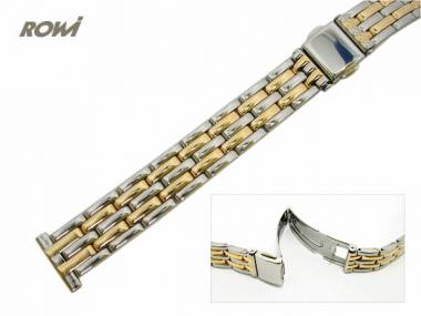 Uhrenarmband XS 14mm Edelstahl bicolor ROWI poliert modisches Design - Bild vergr��ern 