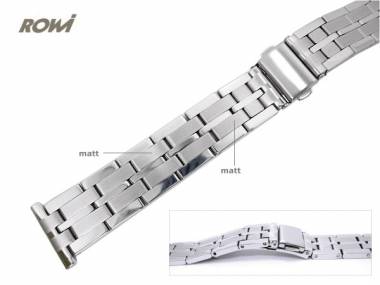 Uhrenarmband 20mm Edelstahl massiv ROWI teilweise poliert modisches Design - Bild vergr��ern 