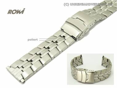 Uhrenarmband Teleskop-Ansto� 16-22mm Edelstahl ROWI teilweise poliert - Bild vergr��ern 