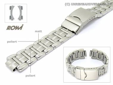 Uhrenarmband 20mm Edelstahl ROWI Rundansto� Massiv-Optik sportlich-elegant - Bild vergr��ern 