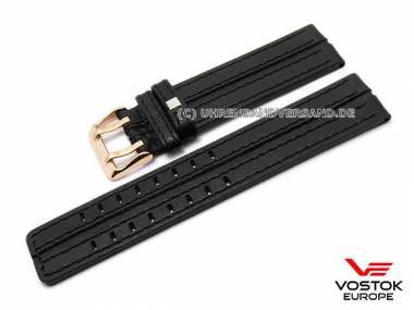 Original-Uhrenarmband Vostok Europe 22mm schwarz Leder glatt matt f�r Expedition 2008 2426/5913117 - Bild vergr��ern 