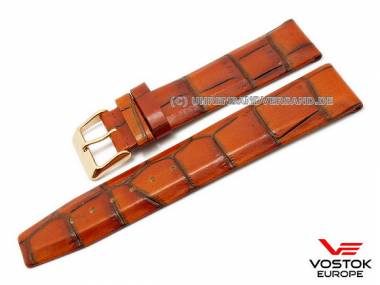 Original-Uhrenarmband Vostok Europe 22mm rostbraun Alligator-Pr�gung f�r GAZ 14 Limousine 5609060 - Bild vergr��ern 