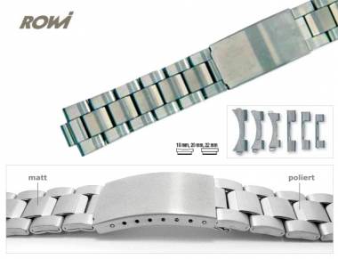 Multi-Ansto�band 18-22mm Edelstahl ROWI Wechselansto� rund/gerade sportlich-modernes Design - Bild vergr��ern 