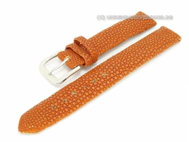 Uhrarmband 14mm orange echt Perlrochen (Galuchat) geschliffen - Bild vergr��ern 