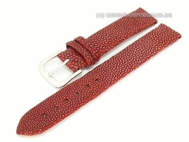 Uhrarmband 14mm dunkelrot echt Perlrochen (Galuchat) geschliffen - Bild vergr��ern 