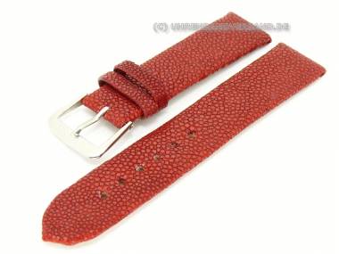 Uhrarmband 18mm dunkelrot echt Perlrochen (Galuchat) geschliffen - Bild vergr��ern 