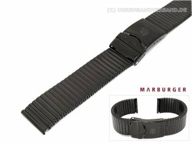 Uhrenarmband 12/14/16mm Edelstahl schwarz matt Zugband Wechselansto� Marburger - Bild vergr��ern 