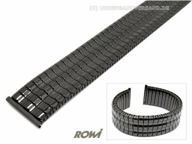 Uhrenarmband Fixoflex S Zugband Edelstahl schwarz 22mm elegant ROWI - Bild vergr��ern 