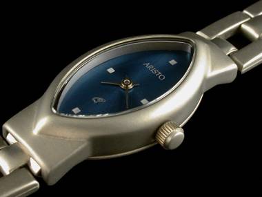 Damenuhr (Quarz) Titan elegant Ziffernblatt blau von ARISTO (*AV*DU*) - Bild vergr��ern 