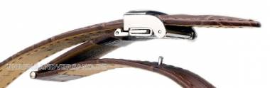 Uhrenarmband -Lord- 22mm schwarz mit Comfort-Faltschlie�e silberfarben Alligator-Pr�gung von HIRSCH - Bild vergr��ern 