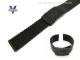 Metallarmband Edelstahl 22mm Milanaise schwarz mittelschweres Geflecht matt Faltschlie�e von Vollmer