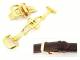 Butterfly-Faltschlie�e (RiBFS-203) 18mm elegant Edelstahl goldfarben mit Dr�ckern