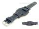 Uhrenarmband 18mm dunkelblau mit Lederunterlage helle Naht Alligator-Pr�gung