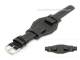 Uhrenarmband 20mm schwarz mit Lederunterlage grau abgen�ht Alligator-Pr�gung