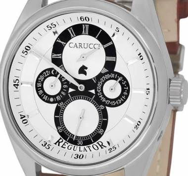 Automatik-Herrenuhr -Brescia- Edelstahl Ziffernblatt wei� von Carucci (*CI*HU*) - Bild vergr��ern 