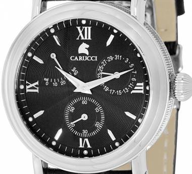 Automatik-Herrenuhr -Empoli- Edelstahl Ziffernblatt schwarz von Carucci (*CI*HU*) - Bild vergr��ern 