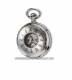 Mechanische Savonette-Taschenuhr Edelstahl mit Glasfenster von Claude Pascal (*CL*TU*)