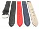 TOP: Uhrenarmband CLASSIC STANDARD 12 - 28mm schwarz, dunkelblau oder rot glatt, leicht gepolstert