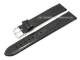 Uhrenarmband XL 22mm schwarz echtes Leder Alligator-Pr�gung (Schlie�enansto� 20 mm)