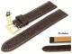 Uhrenarmband 22mm dunkelbraun echt Alligator wei�e Naht von Di-Modell (Schlie�enansto� 20 mm)