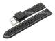 Uhrenarmband 22mm schwarz Silikon Alligator-Look wei�e Kontrastnaht (Schlie�enansto� 20 mm)