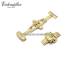 Butterfly-Faltschlie�e (EmBFS-74) 16mm Edelstahl PVD vergoldet mit Dr�ckern