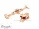 Butterfly-Faltschlie�e (EmBFS-75) 20mm Edelstahl PVD ros� vergoldet mit Dr�ckern