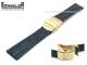 Uhrenarmband 22mm dunkelblau Faltschlie�e goldfarben Kroko-Pr�gung von Eichm�ller