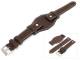 Uhrenarmband 18mm dunkelbraun Fliegerbandoptik robust helle Naht mit Lederunterlage