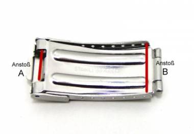 Faltschlie�e (EmMFS-5001) 20/10mm Edelstahl geb�rstet f�r Metallb�nder - Bild vergr��ern 
