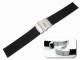 Uhrenarmband 20mm schwarz Silikon strukturiert Sicherheitsfaltschlie�e (Schlie�enansto� 20 mm)