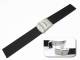Uhrenarmband 22mm schwarz Silikon glatt Sicherheitsfaltschlie�e (Schlie�enansto� 22 mm)