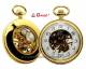 Mechanische Taschenuhr acidvergoldet Ziffernblatt wei� teilweise skelettiert Gard� (Ruhla) (*GD*TU*)