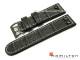 Uhrenarmband HAMILTON 24mm schwarz/grau Alligator-Pr�gung Nieten schwarz f�r H78575393