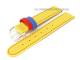 Uhrenarmband f�r Kinder 14mm gelb rote und blaue Schlaufen (Schlie�enansto� 14 mm)
