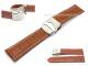 Uhrenarmband 26mm hellbraun helle Naht Alligator-Pr�gung Faltschlie�e (Schlie�enansto� 24 mm)